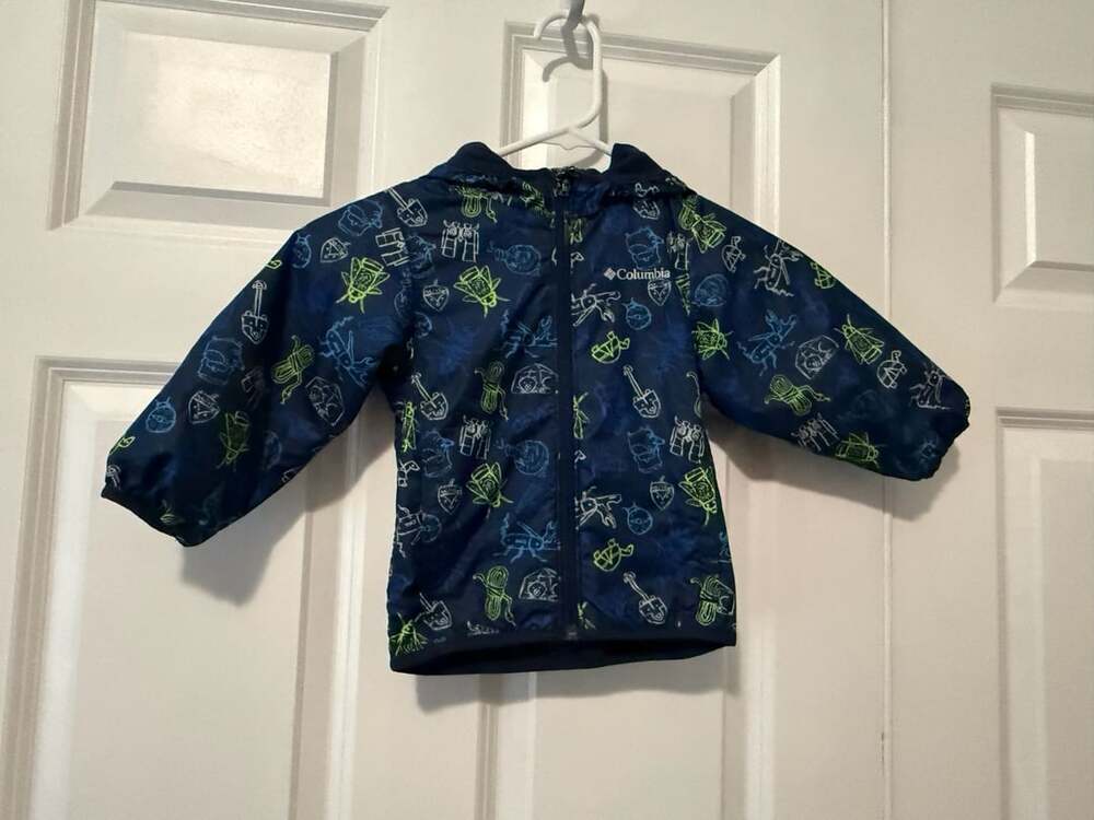 Columbia Navy Blue Camp Social Print Mini Pixel Grabber Jacket Toddler Size 2T